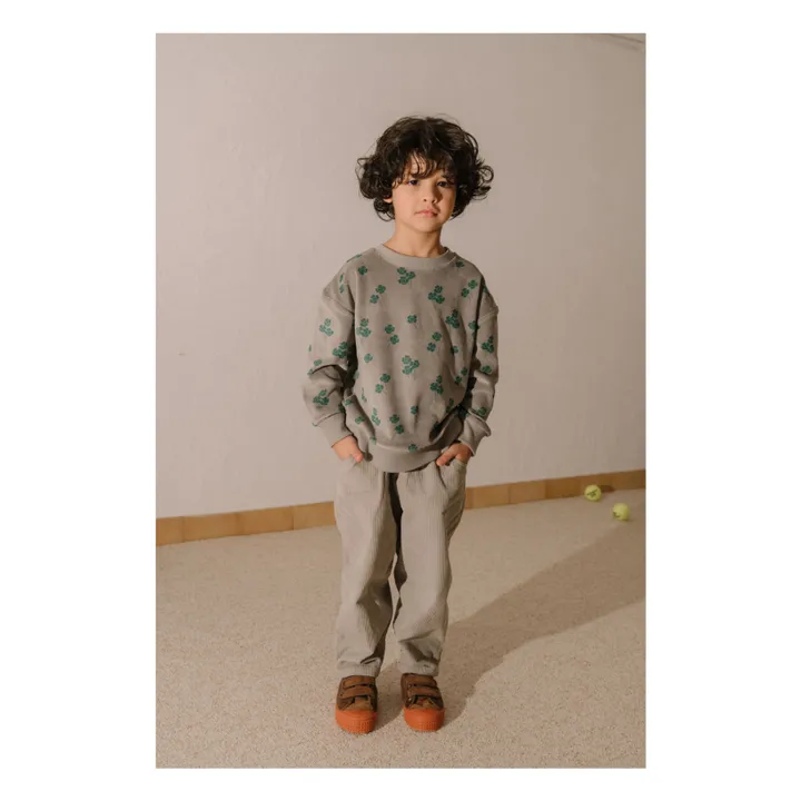 Pantalon Carrot Velours Côtelé Coton Bio | Gris- Image produit n°3