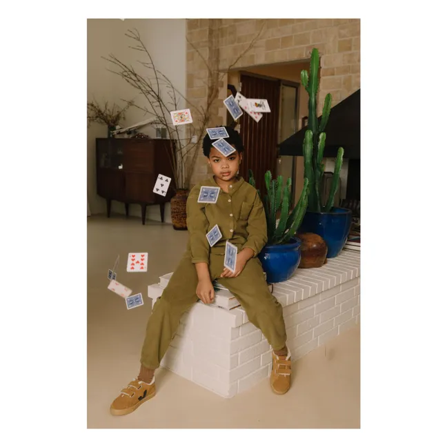 Karottenhose aus geripptem Velours Bio-Baumwolle | Khaki