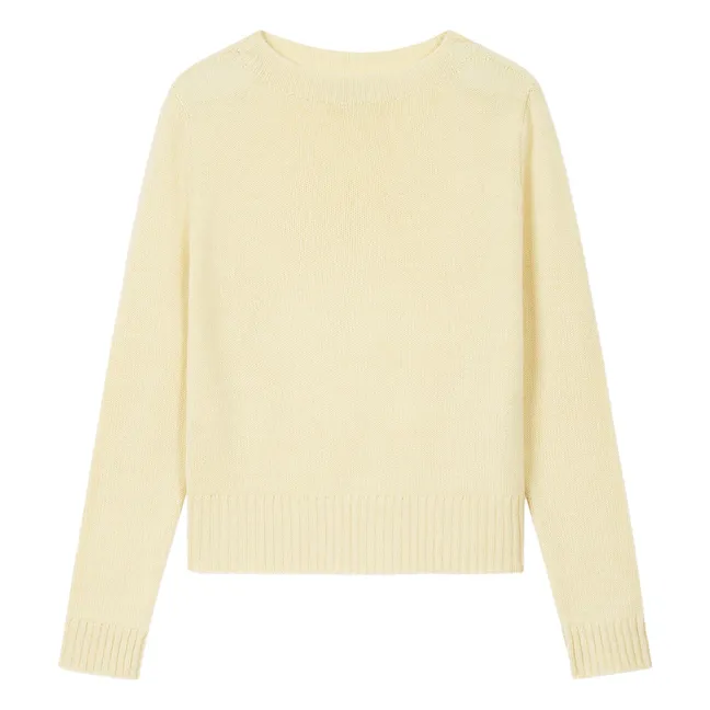 Pull Col Rond 4 Fils Cachemire	G58023 | Jaune pâle