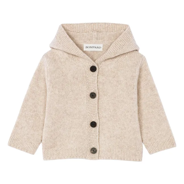 Cashmere Hooded Vest | Heather beige