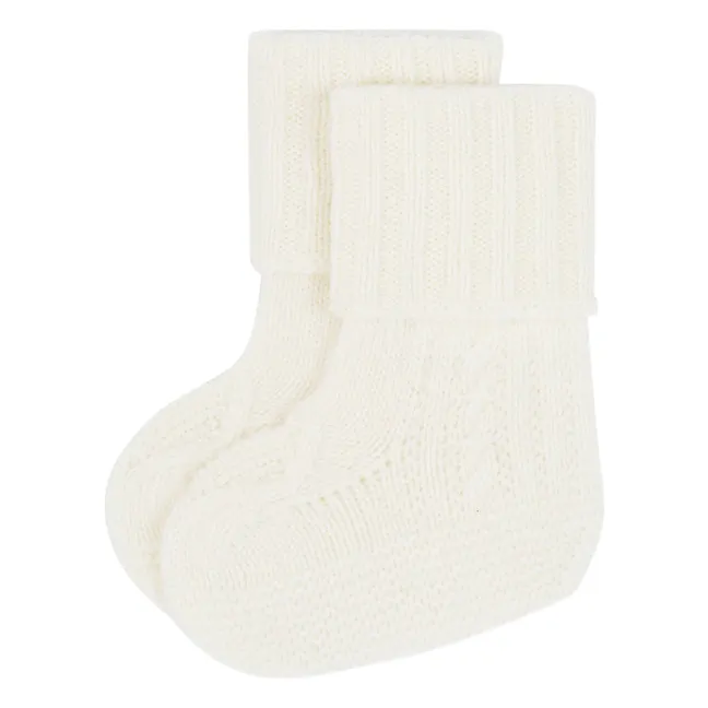 Chaussons Torsades Cachemire | Crème