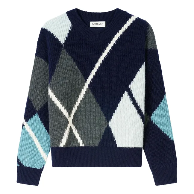 Pull Argyle Cachemire | Bleu marine