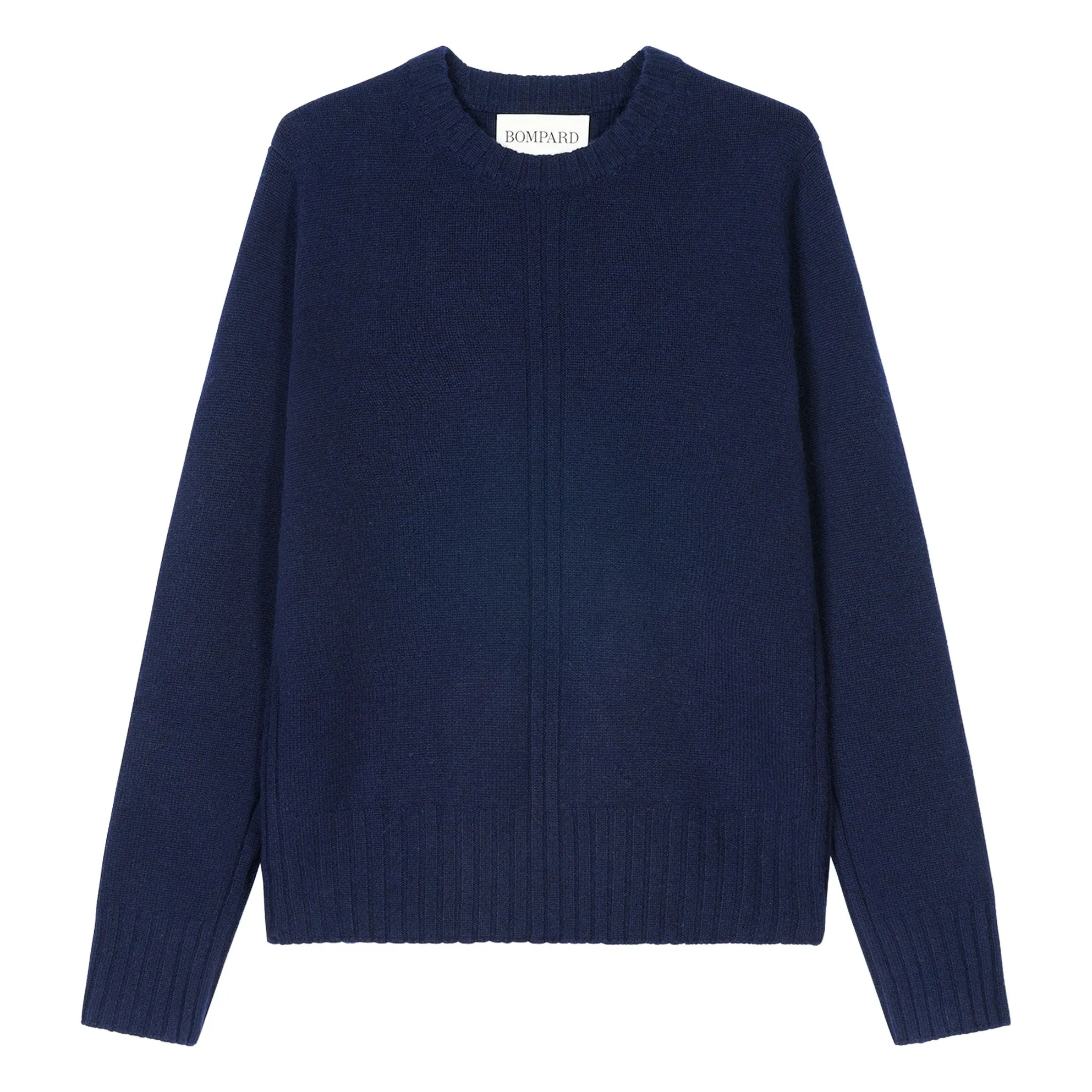 Bompard Navy Blue Cashmere Rib Crewneck Sweater