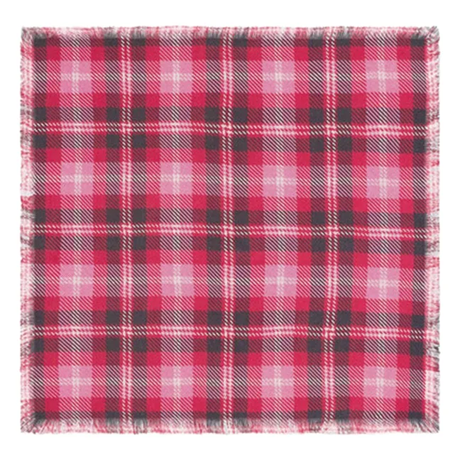 Echarpe Mini Carré Tartan Cachemire | Rouge