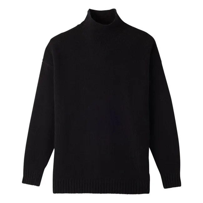 Maglione a collo alto Cashmere Ample | Nero