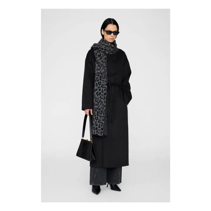 Echarpe Hannah Léopard Alpaga | Gris- Image produit n°1