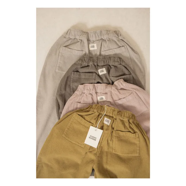 Organic Cotton Corduroy Carrot Pants | Grey
