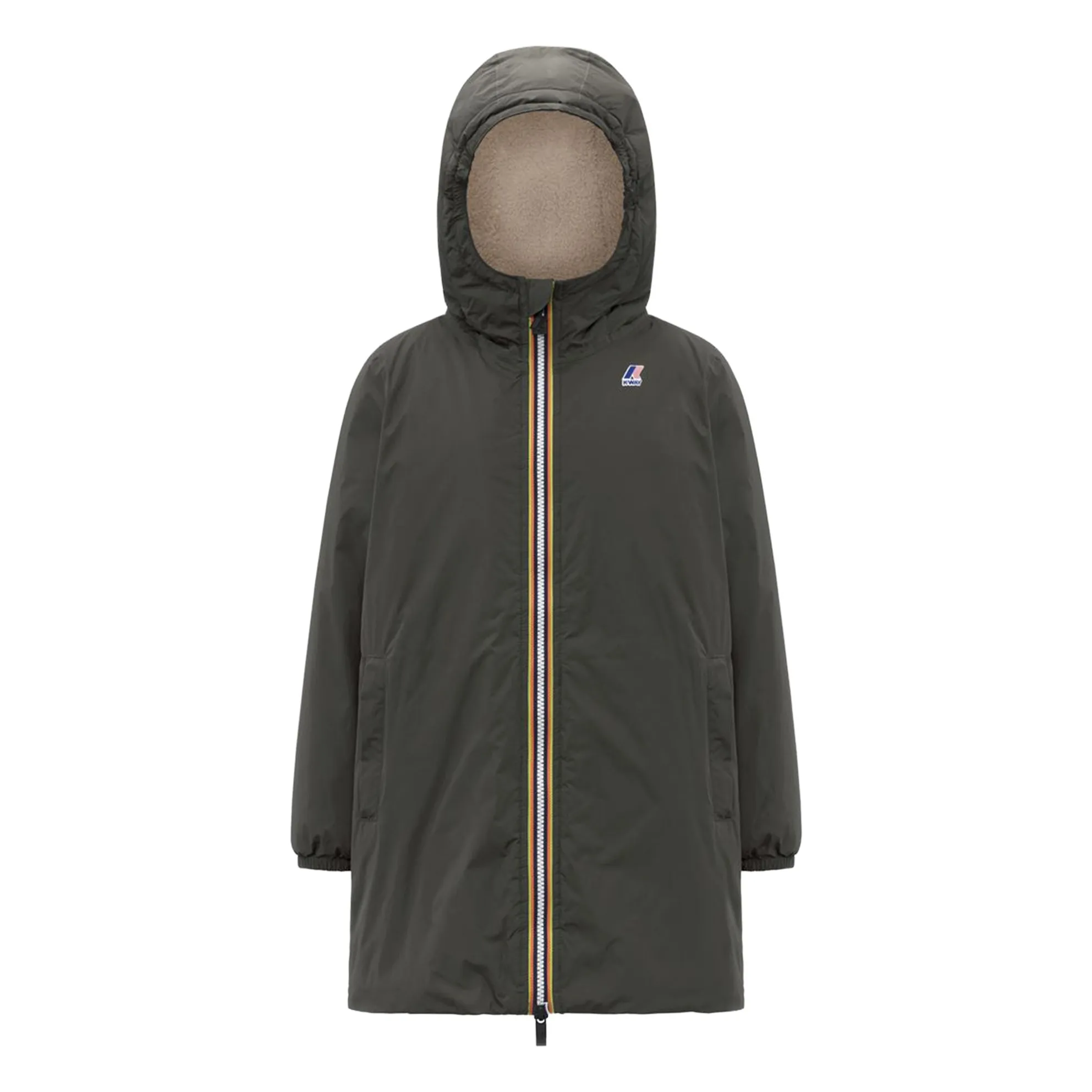 K-Way Unisex Khaki Waterproof Filled Parka Le Vrai 4.0 Eiffel Orsetto