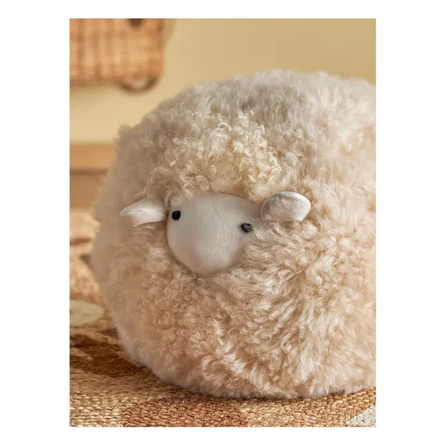 Rubert wool sheepskin pouffe
