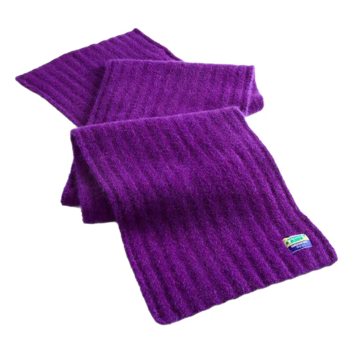 Bufanda de lana y alpaca Vitow | Berenjena- Imagen del producto n°4