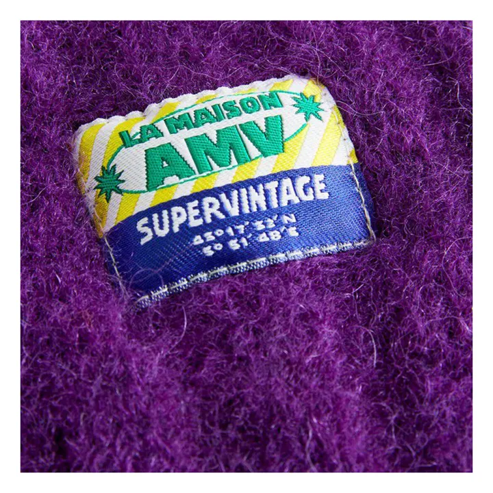 Bufanda de lana y alpaca Vitow | Berenjena- Imagen del producto n°8