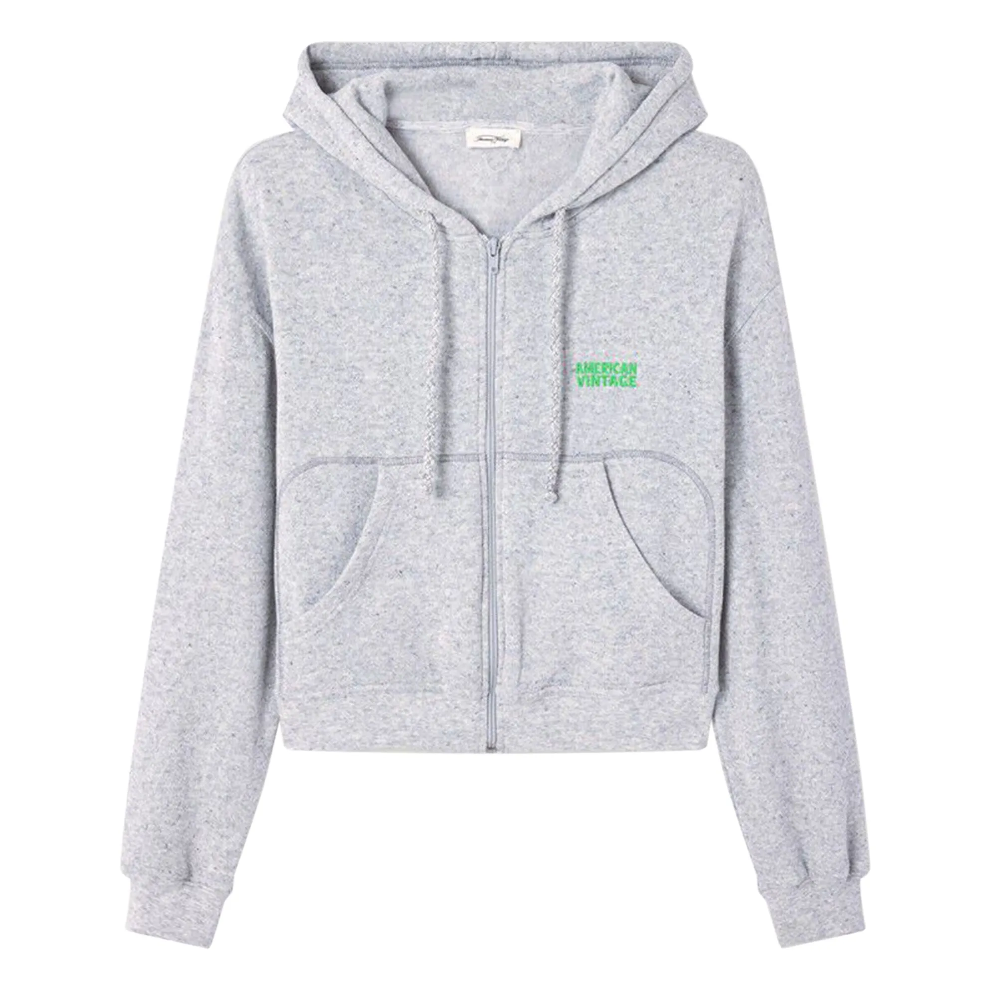 American Vintage Light Eather Grey Evona Zipped Sweatshirt