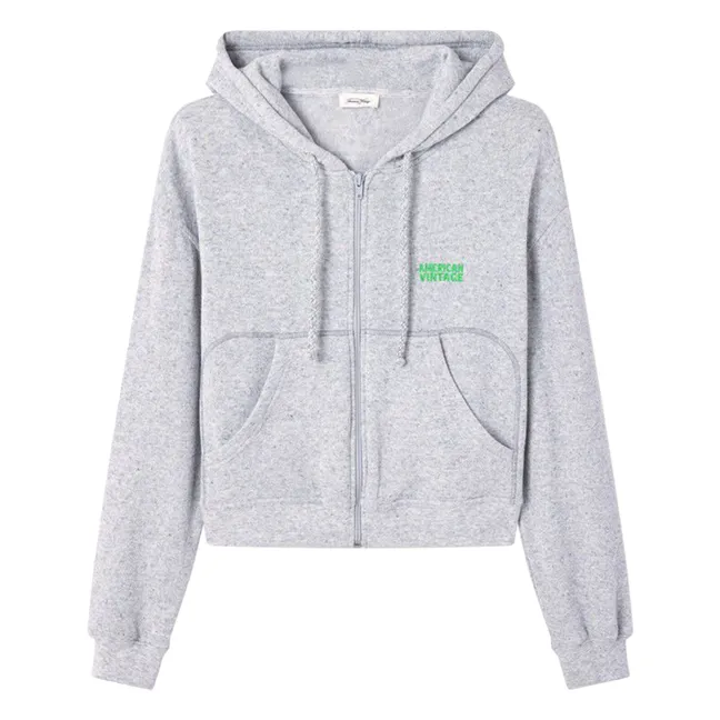 Sweat Zippé Evona | Gris chiné clair