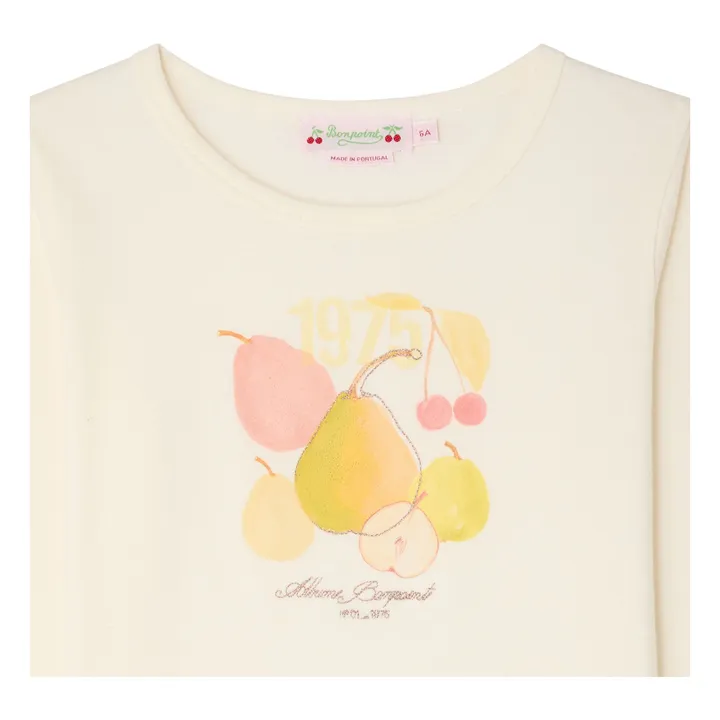 T-shirt Tidjiane Poires Jersey Coton Bio | Ivoire- Image produit n°2