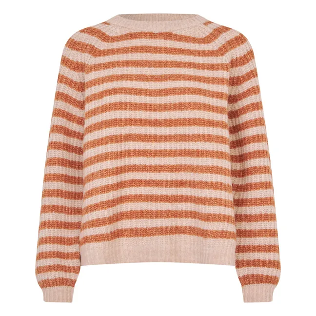 Pull Bina Rayé | Orange Rouille