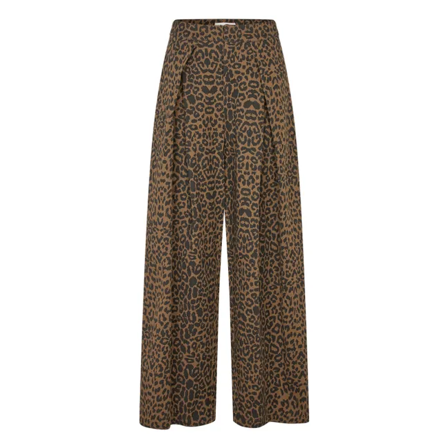 Pantalon Zola Léopard | Marron
