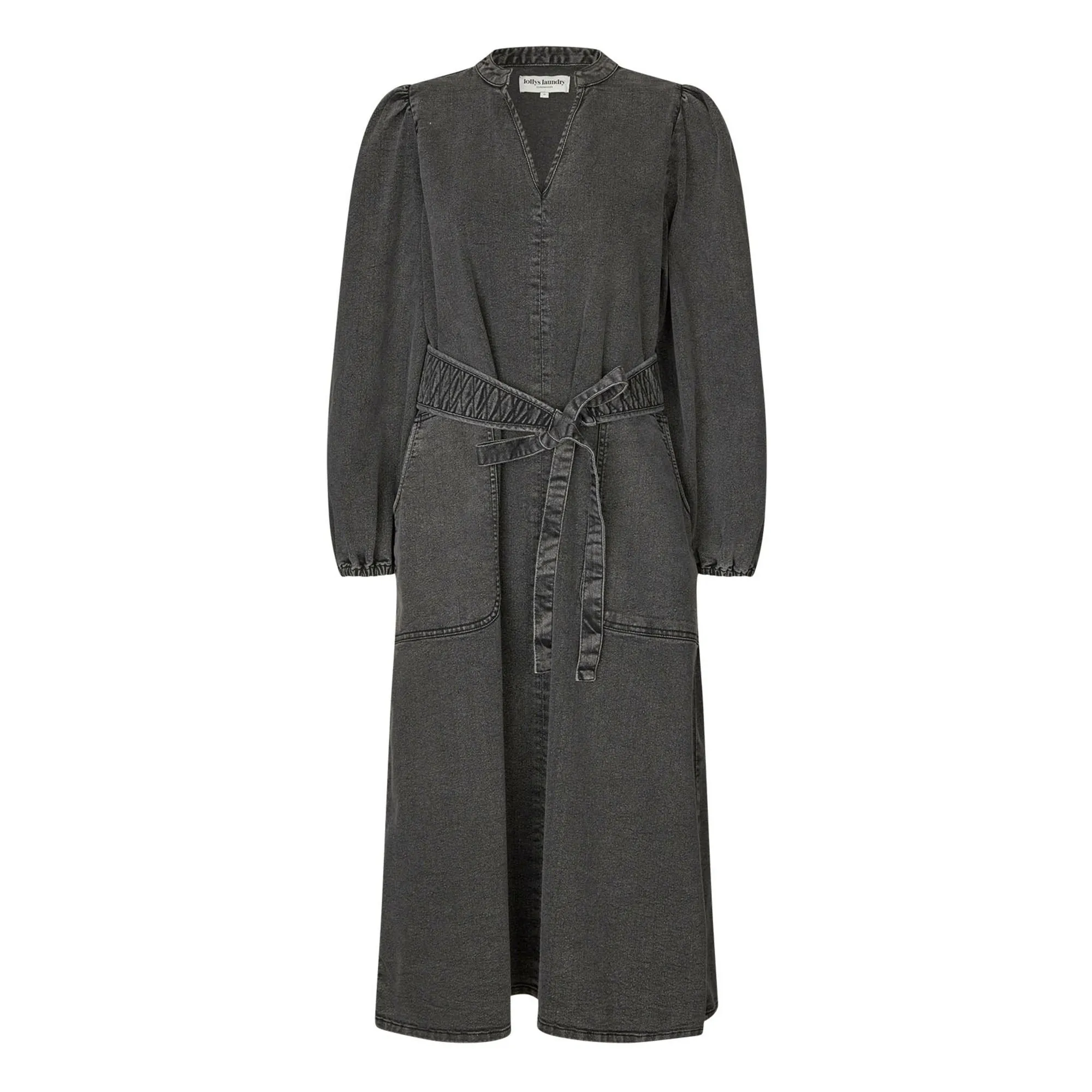 Lollys Laundry Washed Black Belted Denim Paris Dress