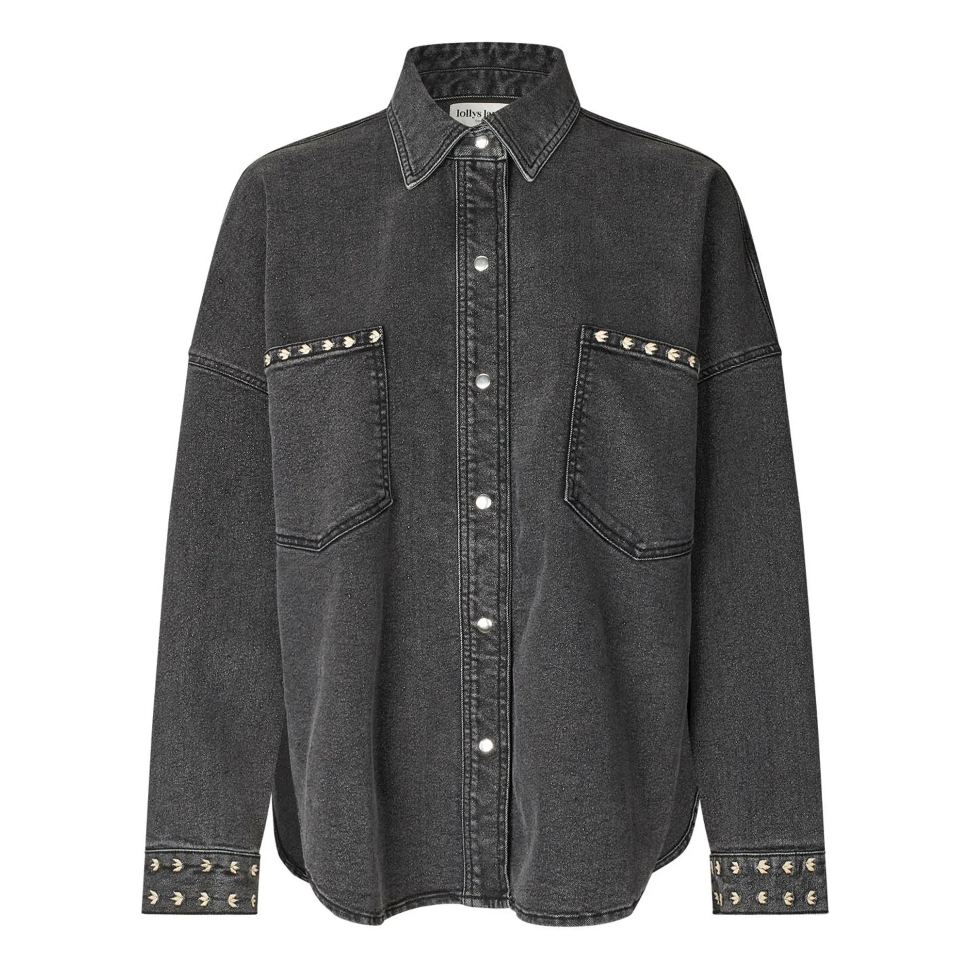Lollys Laundry Washed Black Veida Denim Overshirt