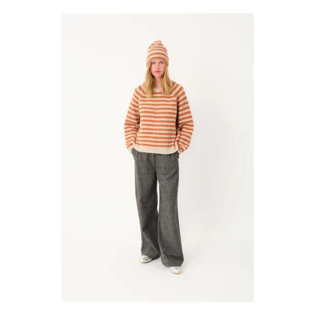 Pull Bina Rayé | Orange Rouille