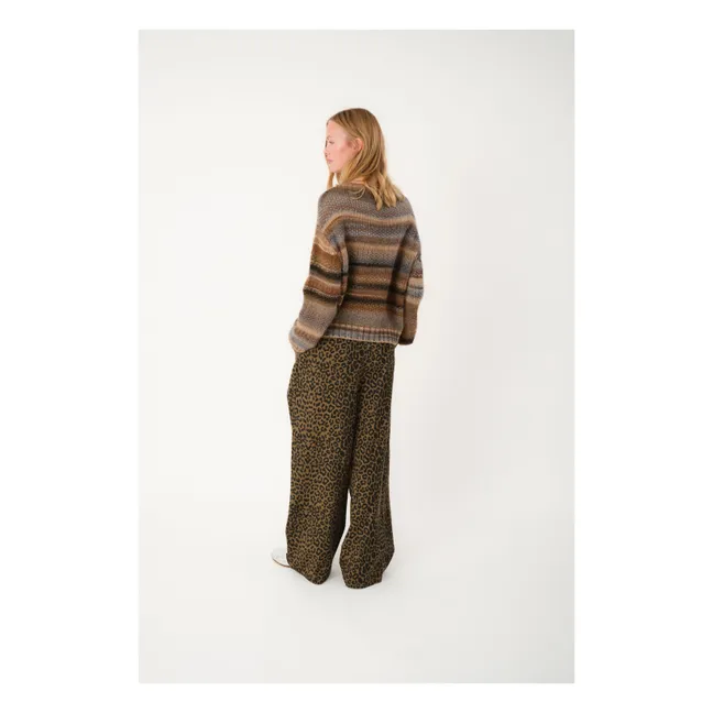 Pantalon Zola Léopard | Marron