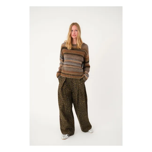 Pantalon Zola Léopard | Marron