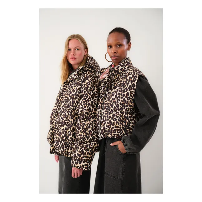 Chaqueta de plumón Shelby Leopard | Beige