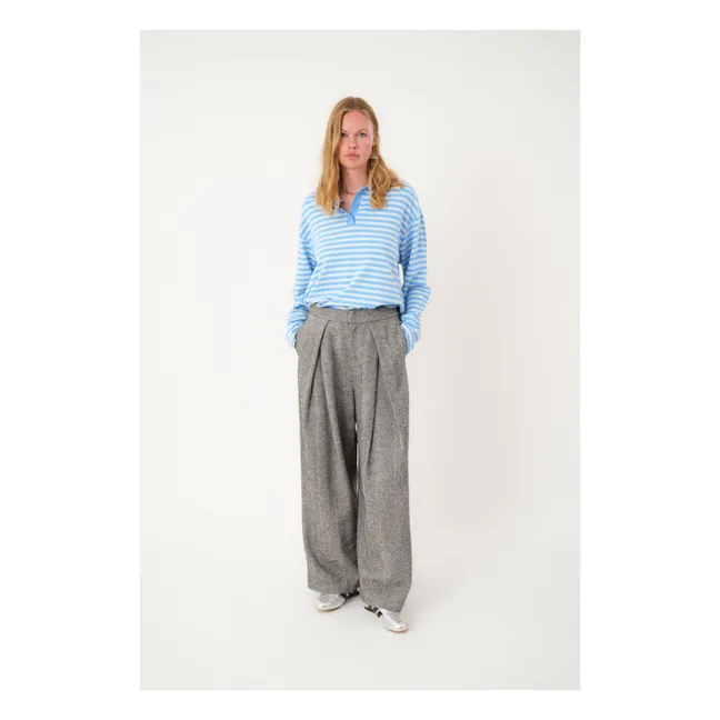 Polo-Shirt Moby Gestreift | Hellblau