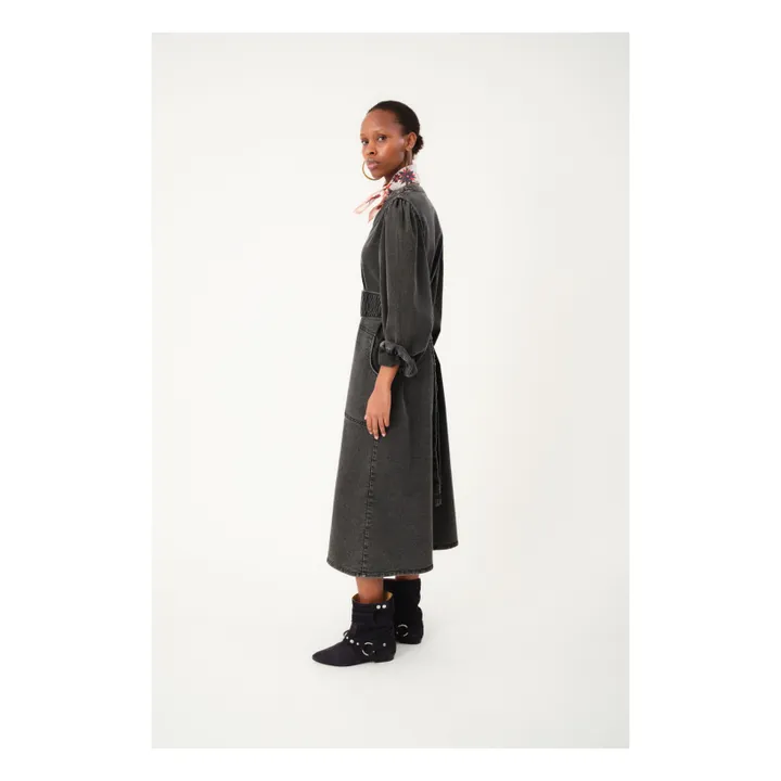 Robe Paris Ceinturée Denim | Washed Black- Image produit n°4