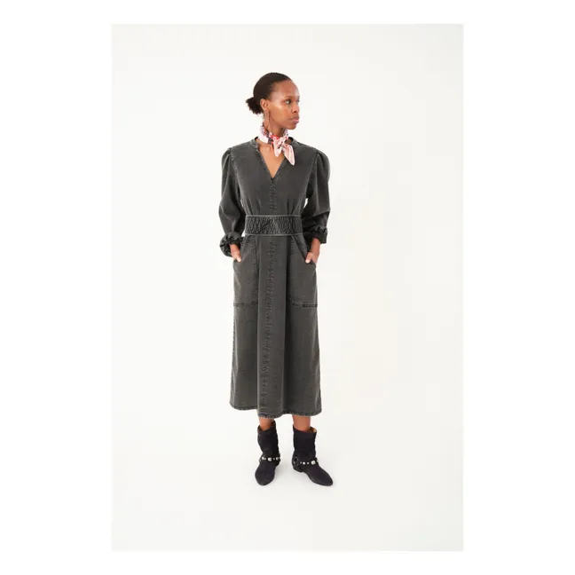 Belted Denim Paris Dress | Washed Black