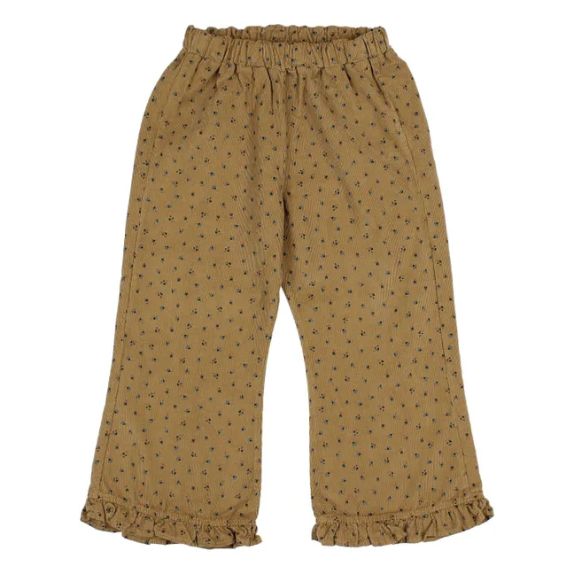 Pantalon Flare Soft Velours Côtelé Coton Bio | Ocre