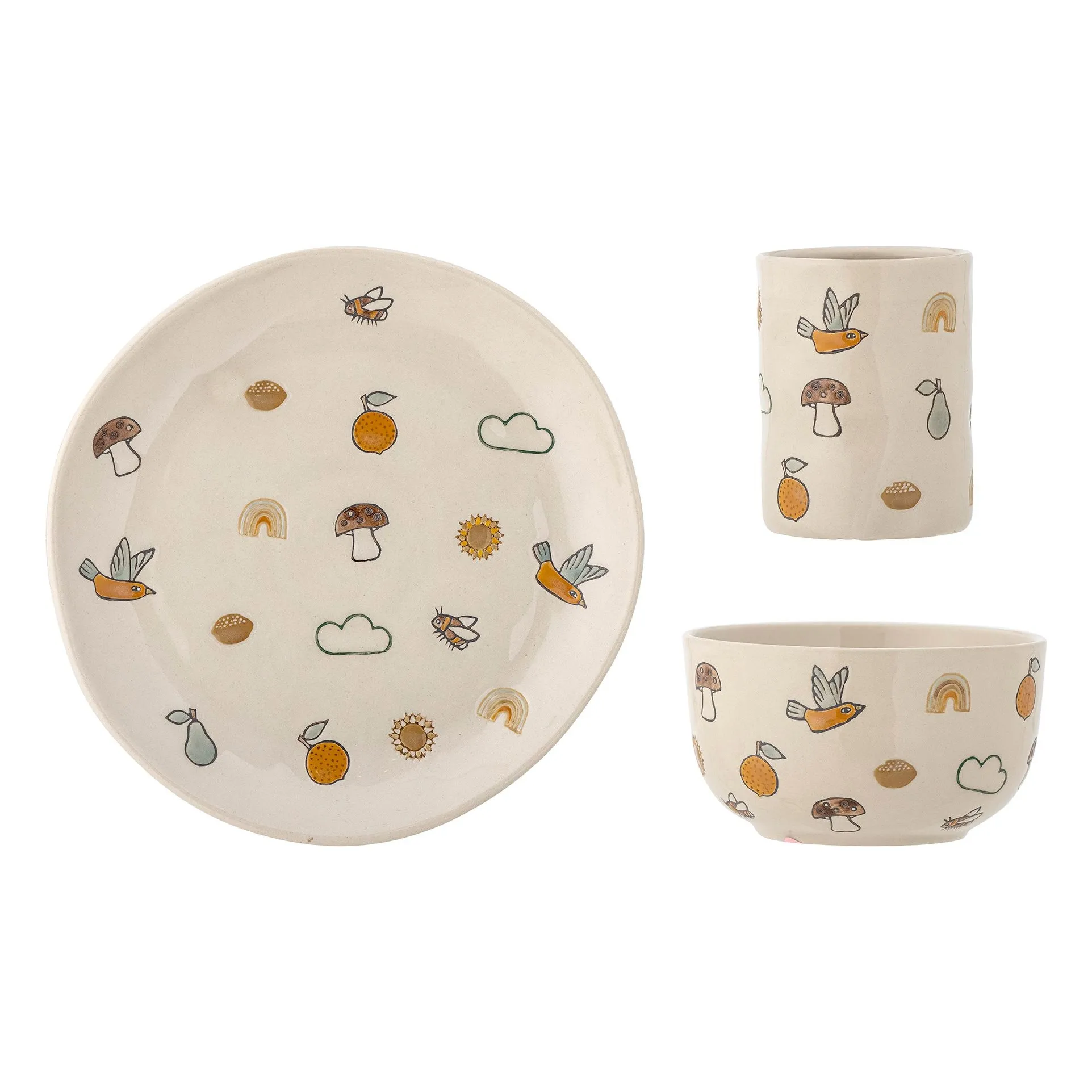 Bloomingville Mini White Agnès Stoneware Crockery Set