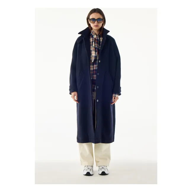 Manteau Avedon Laine Vierge | Bleu nuit