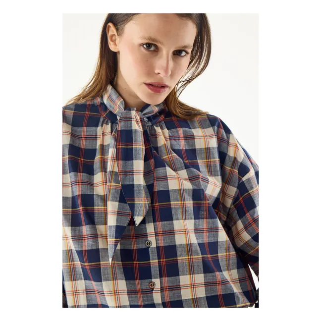 Blouse Tom Carreaux | Bleu marine