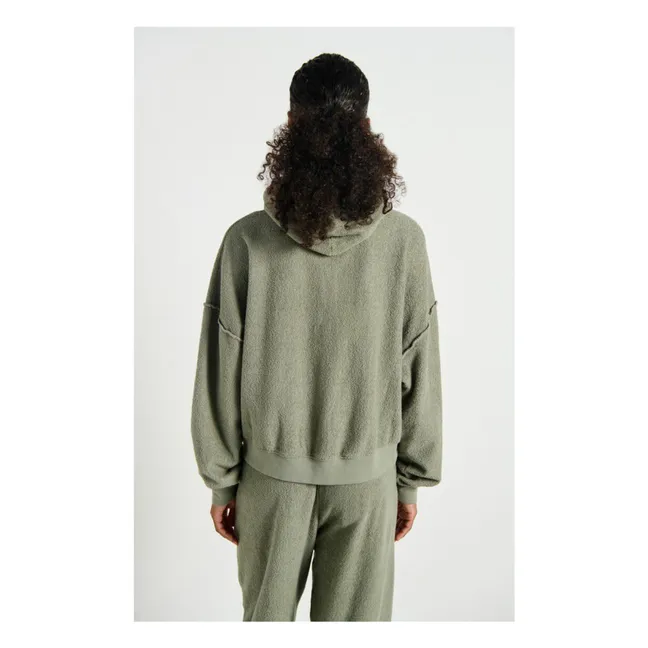 Sweat Zippé Bobypark Coton Bio | Vert argile