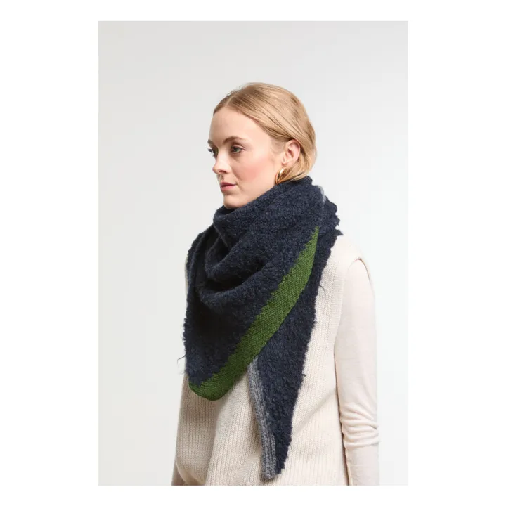Echarpe Triangle Asta Alpaga Super Fine | Bleu nuit- Image produit n°0
