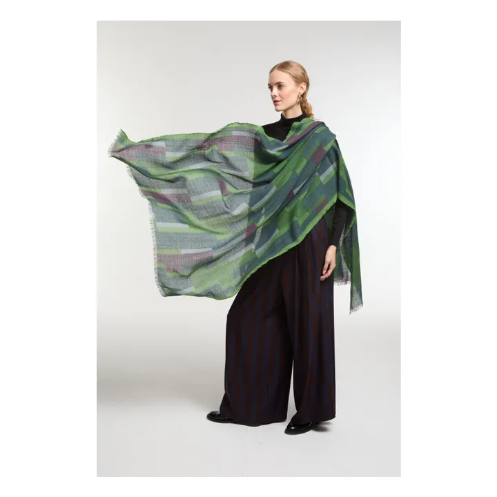 Foulard Edom Laine | Vert- Image produit n°2
