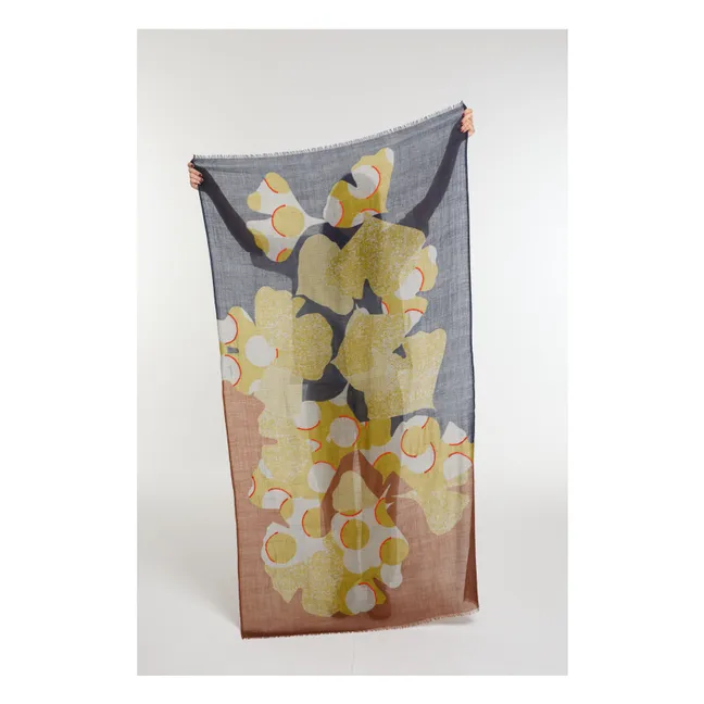 Foulard Eternel Brodée Laine | Bleu marine