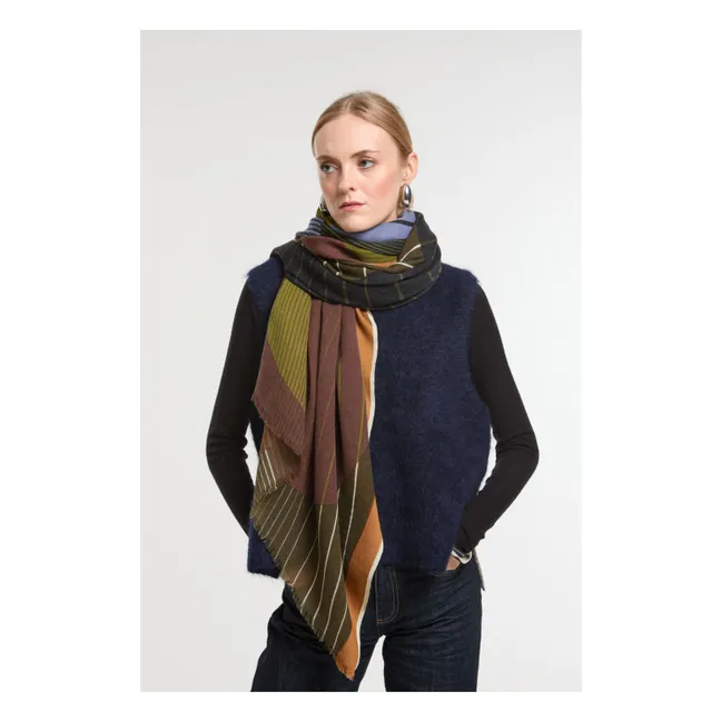 Foulard Astre Laine | Vert kaki