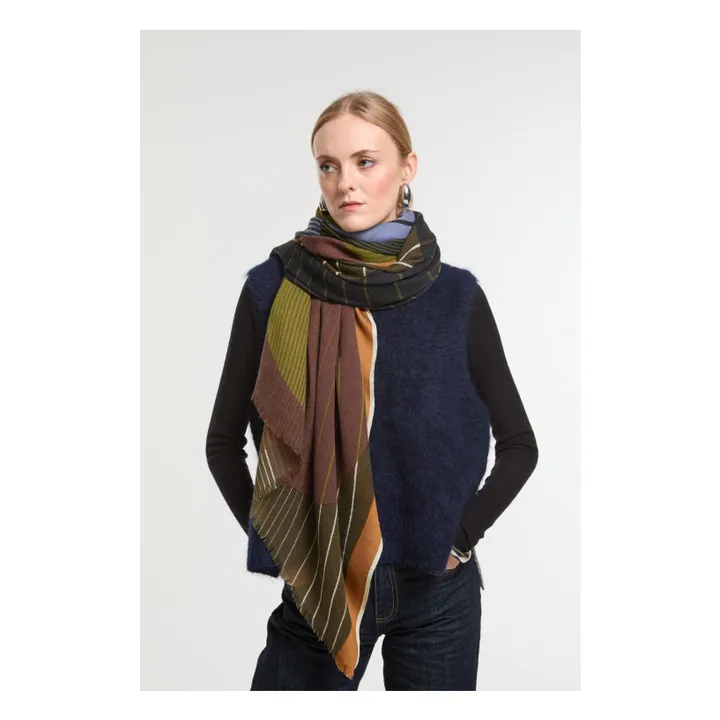 Foulard Astre Laine | Vert kaki- Image produit n°1