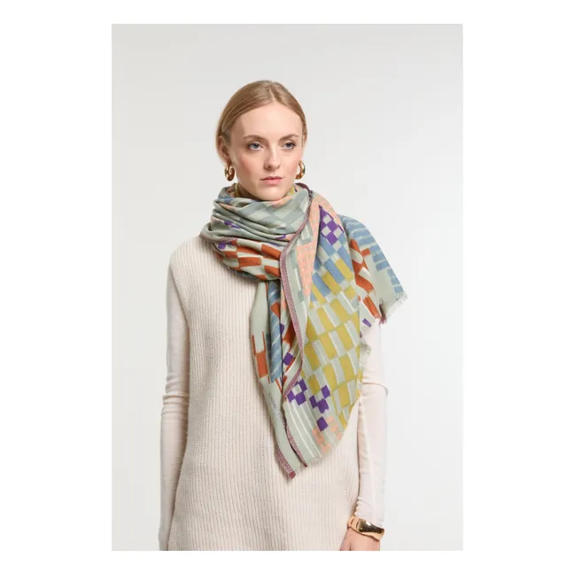 Saccade Wool Scarf | Green clay