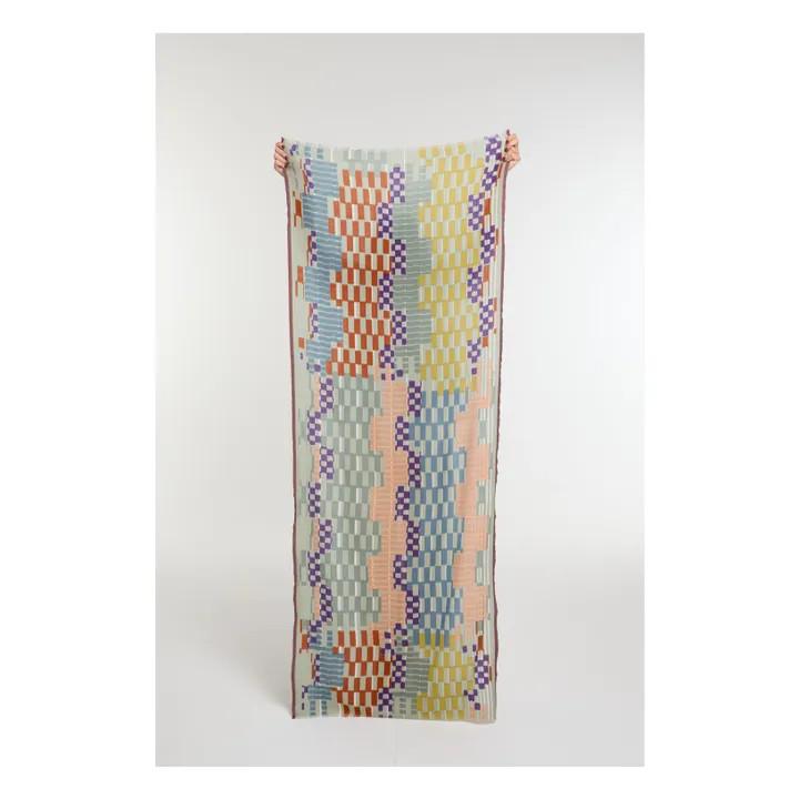 Foulard Saccade Laine | Vert argile- Image produit n°0