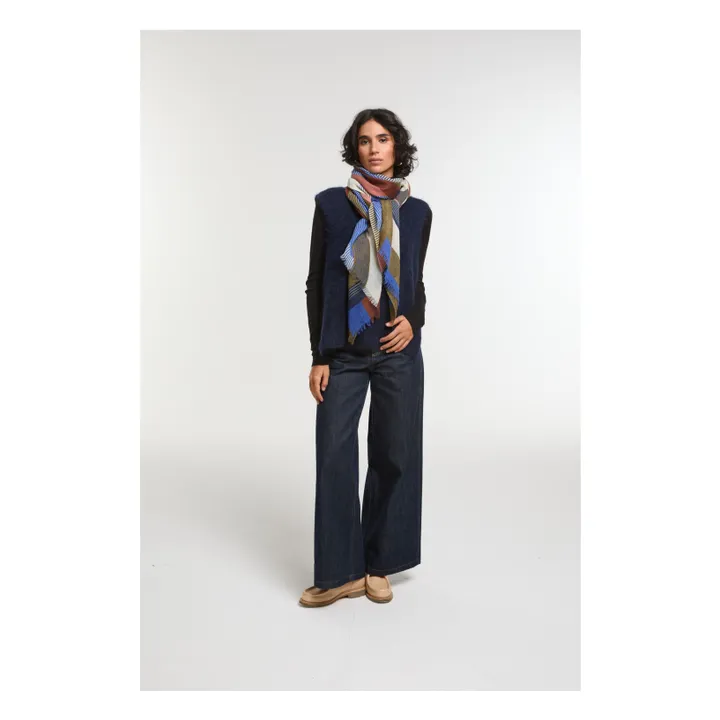 Foulard Alchimie Laine | Bleu- Image produit n°1