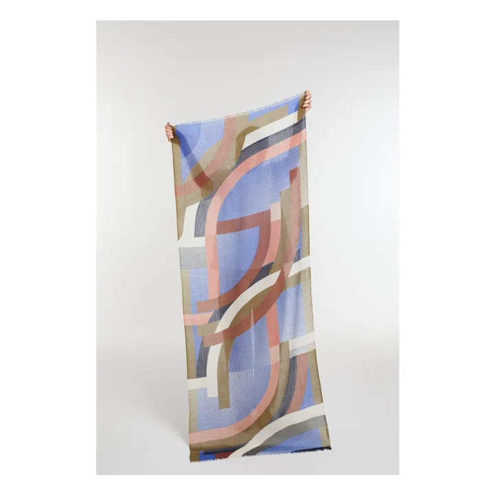 Foulard Alchimie Laine | Bleu- Image produit n°0