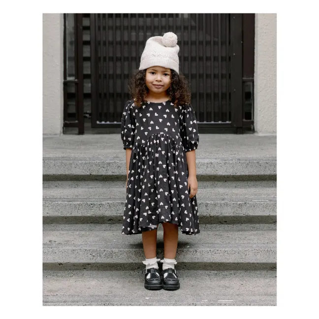 Robe Rose Cœurs | Noir