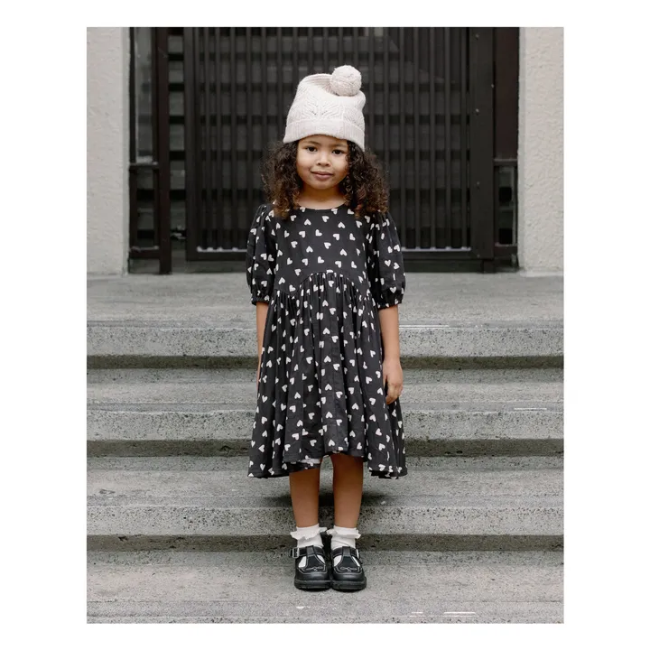 Robe Rose Cœurs | Noir- Image produit n°3