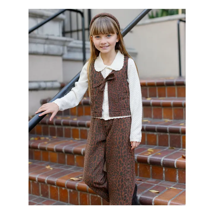 Pantalon Barrel Leopard | Marron- Image produit n°2