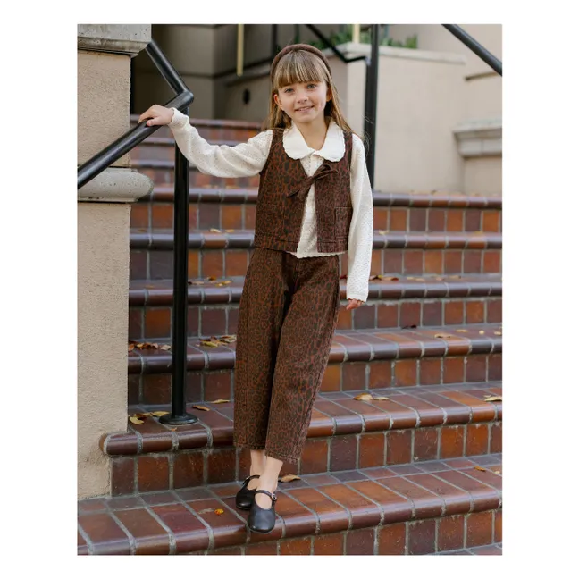 Pantalon Barrel Leopard | Marron