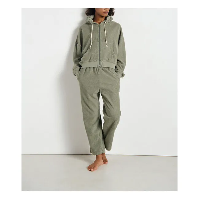 Sweat Zippé Bobypark Coton Bio | Vert argile