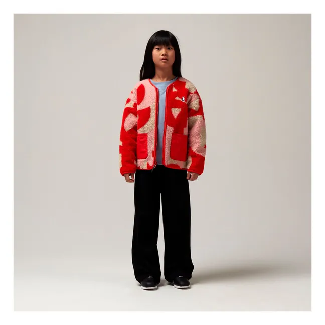 Veste Réversible Façon Sherpa Sleeping Lion | Rouge