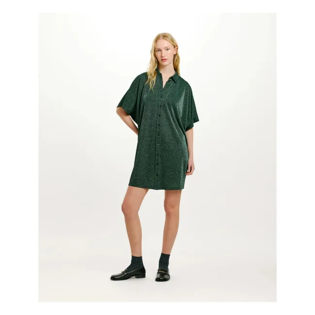 Vestido Asado Metálico | Verde